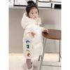 Girls' Winter Mid-Length Down Jacket: Fashionable, Thickened Cotton Coat for Baby Girls and Children.