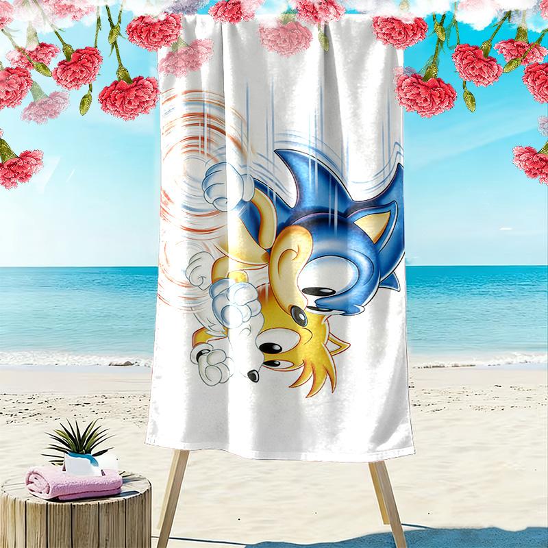 Sonic the Hedgehog3 Print Beach Towel, Large Soft Quick Dry Towel for Beach Camping Swimming