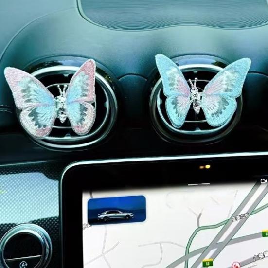 Butterfly Car Ornament for Center Console Air Outlet Adhesive Design Wing-Dancing Butterfly Decor
