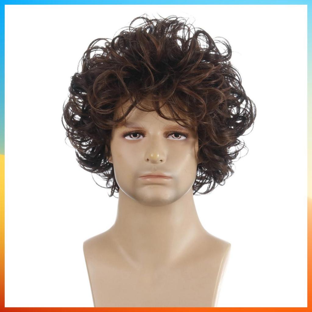 2025 Европейская мода короткий кудрявый парик для мужчин HW770