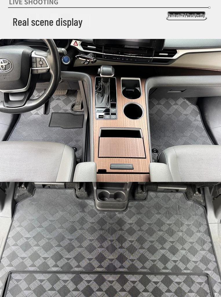 Коврики на пол в среднем/втором ряду в ковровом стиле для Toyota Sienna и Granvia