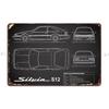 Silvia S12 In Black Metal Signs Club Club Home Party Customized Tin Sign Poster