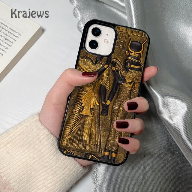 Krajews Анубис Египетский Бог мягкий чехол для телефона для iPhone 17 Air 16 15 14 plus 11 12 13 pro max coque Fundas