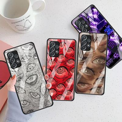 Стеклянный чехол со страшным лицом и глазами, смайликом для Samsung Galaxy A52 A71 A50 A51 A70 A21s A31 A72 A10 A12 A30 A22 5G, чехол для телефона