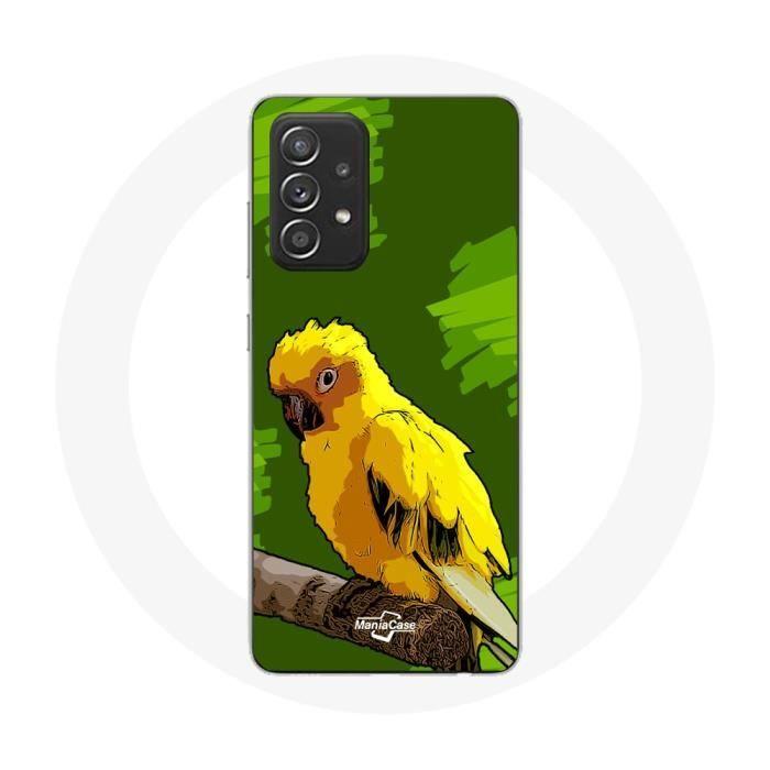 Case for Samsung Galaxy A52 Yellow Parakeet Birds Green Background