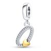 Fit 3mm 925 Bracelets 925 Silver Color 26 Gold Heart Zircon Letter Charms Beads DIY Creative Birthday Jewelry Gifts