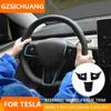 Панель рулевого колеса автомобиля, чехол на руль, защитная декоративная наклейка для модели Tesla 3 года 2022 2023