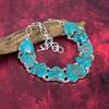 Blue Turquoise Handmade Gemstone Necklace, 925 Solid Sterling Silver Antique Jewelry Adjustable Chain Necklace, For Engagement Gift
