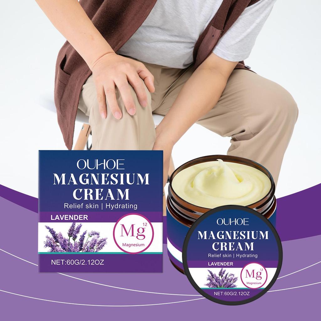 Успокаивающий магниевый крем для тела Снимает дискомфорт в суставах запястий и коленей Мягкие ингредиенты Ежедневный массажный уход