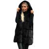 VAYLA Women Parkas Hooked Sleeveless Turndown Collar Coat Cardigan Covered Button Pockets Round Neck Solid Color Loose Casual Coat 5XL