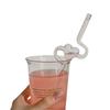 Creative Heat-Resistant Transparent Glass Straw Milk Tea Juice Reusable Glass Twist Straws Bending Long Stem Sip Straw