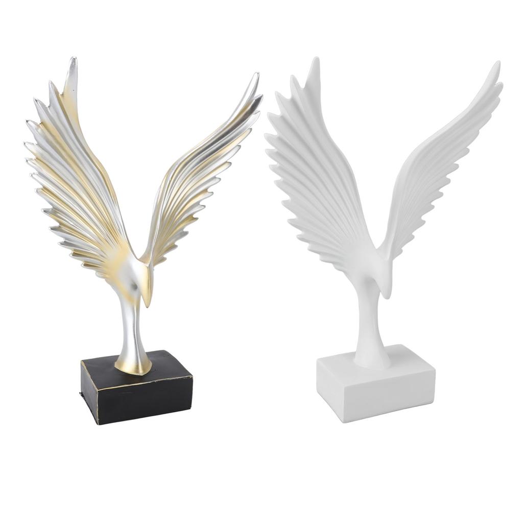 Resin Eagle Figurine Home Decor Abstract Eagle Wing Statue Sculpture Ornament Crafts Office Desk Dec