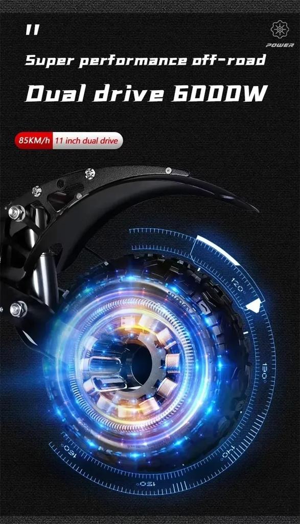 Электросамокат BOYUEDA Q7Pro Max, 3200 Вт, двойной двигатель, аккумулятор 52 В, 28 Ач, NFC-активация, управление через приложение, бесшумные шины, электрический самокат