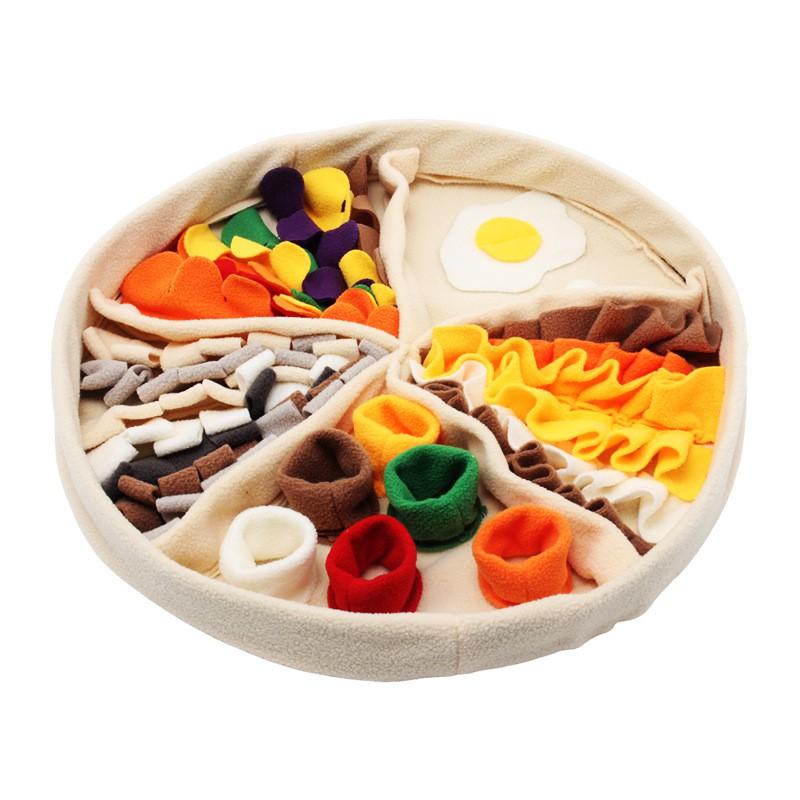 Dog Snuffle Mat Pizza Design Interactive Feeding Toy Mental Stimulation Slow