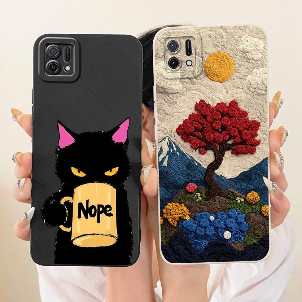 Для Oppo A16k CPH2421 Чехол Для Oppo A16e CPH2421 Чехол Модный Мультяшный Милый Смешной Расписной Силиконовый Чехол Для Телефона