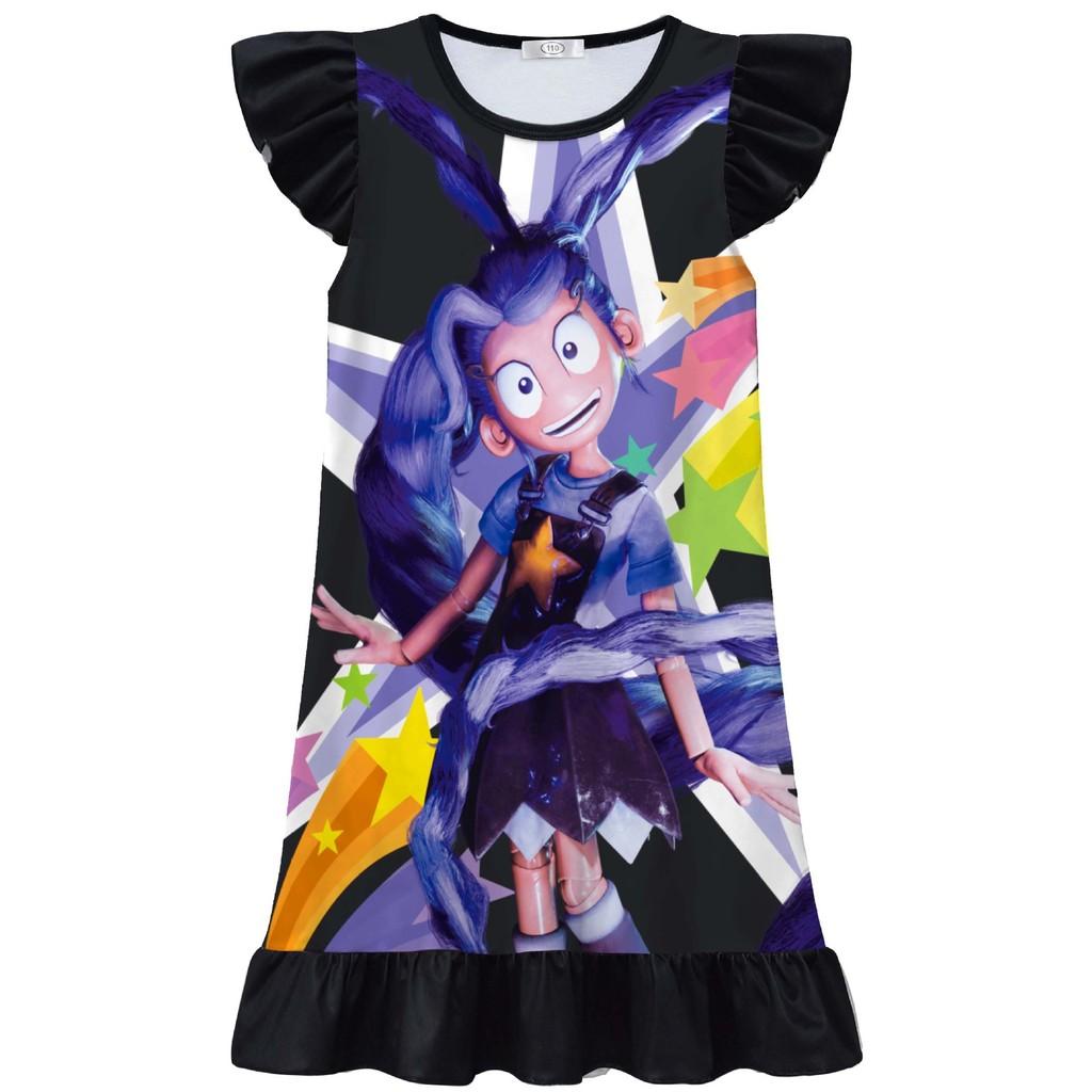 82621 Детское платье для девочек Bobi Time с принтом Лили, с оборками, повседневное