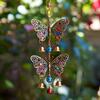 Винтажная подвесная бабочка, украшение, устойчивое к погодным условиям, для внутреннего и наружного использования, для сада, патио, металлическая подвесная подвеска в виде колокольчика для ветряной музыки
