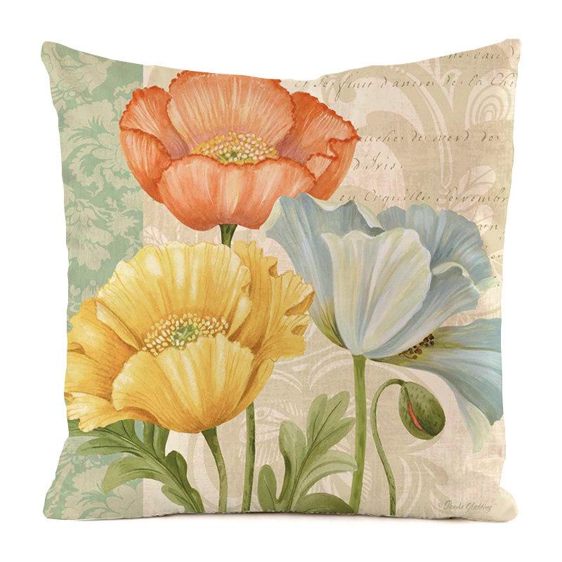 Nordic Pastoral Style Digital Printing Short Plush Pillow Cover Decorative For Car Sofa Office Cushion Cover Home Goods