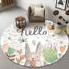 Round Cartoon Carpet for Living Room Soft Hairy Nursery Play Mat for Children Plush Bedroom Rugs for Kids Home Decor