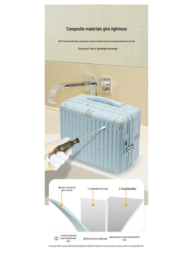 16-Inch Women's Trolley Case with 13-Inch Makeup and Travel Handbag