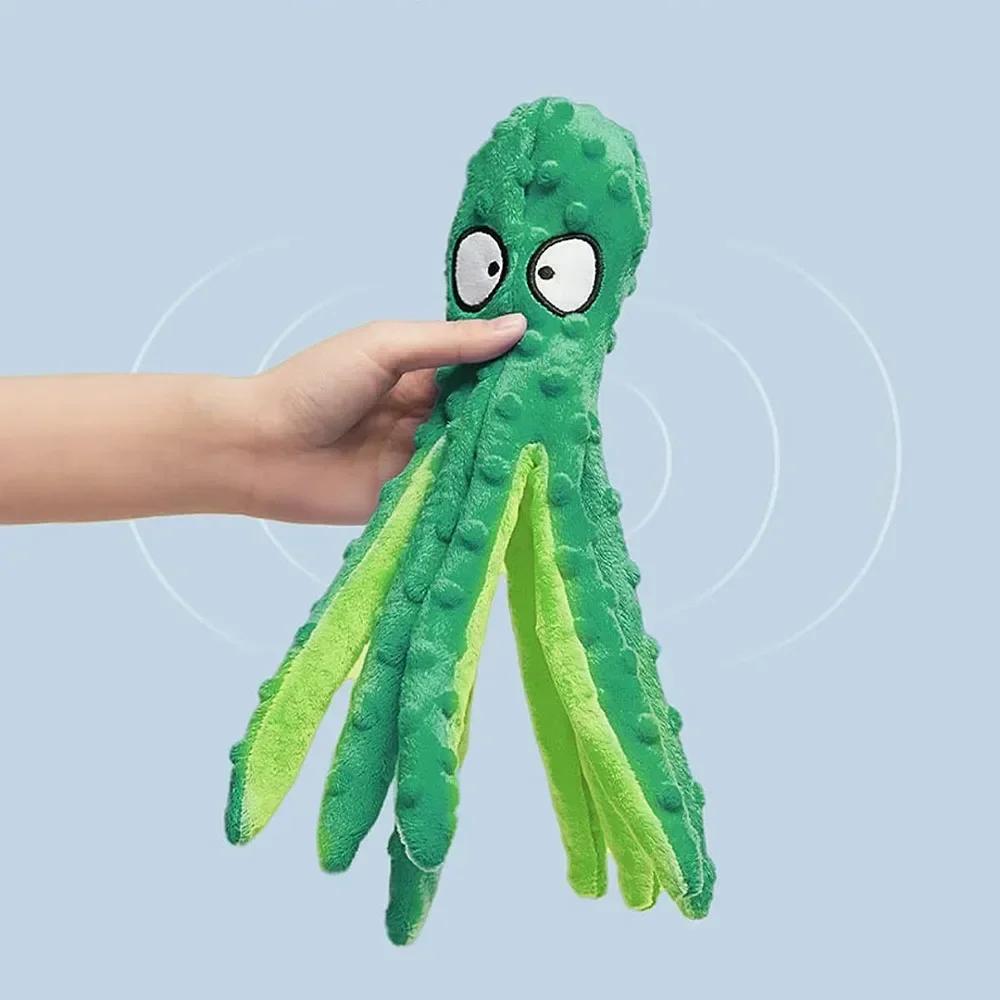 Игрушки для жевания собак «Осьминог» без набивки, шуршащие, пищащие, прочные плюшевые игрушки для собак с мягкой прочной тканью для маленьких и больших собак