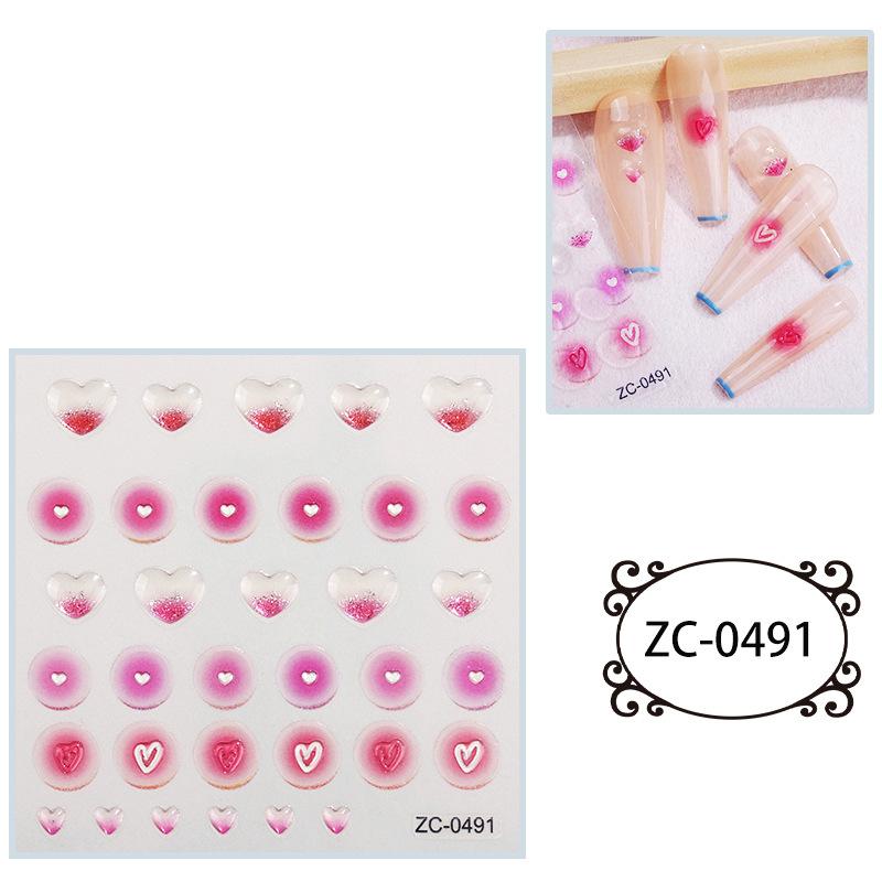 Мягкие клейкие наклейки для ногтей с тиснением, симпатичные 5D трехмерные наклейки для ногтей в виде звезд