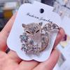 1pcs Fox Brooch Crystal Rhinestone Animal Brooches Coat Hat Accessories Women Shinning Jewelry Pins ARI