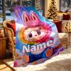 Custom Name Personalized Labubu Print Blanket, Home Decor, Bedroom, Sofa, Camping, Couch, Gifts for Birthday ChristmasEnthusiasts