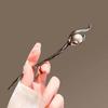 Fashion Black Pearl Hair Sticks For Women Simple Metal Chopstick Hair Clip Pin Headwear Wedding Headdress Jewelry Accessories