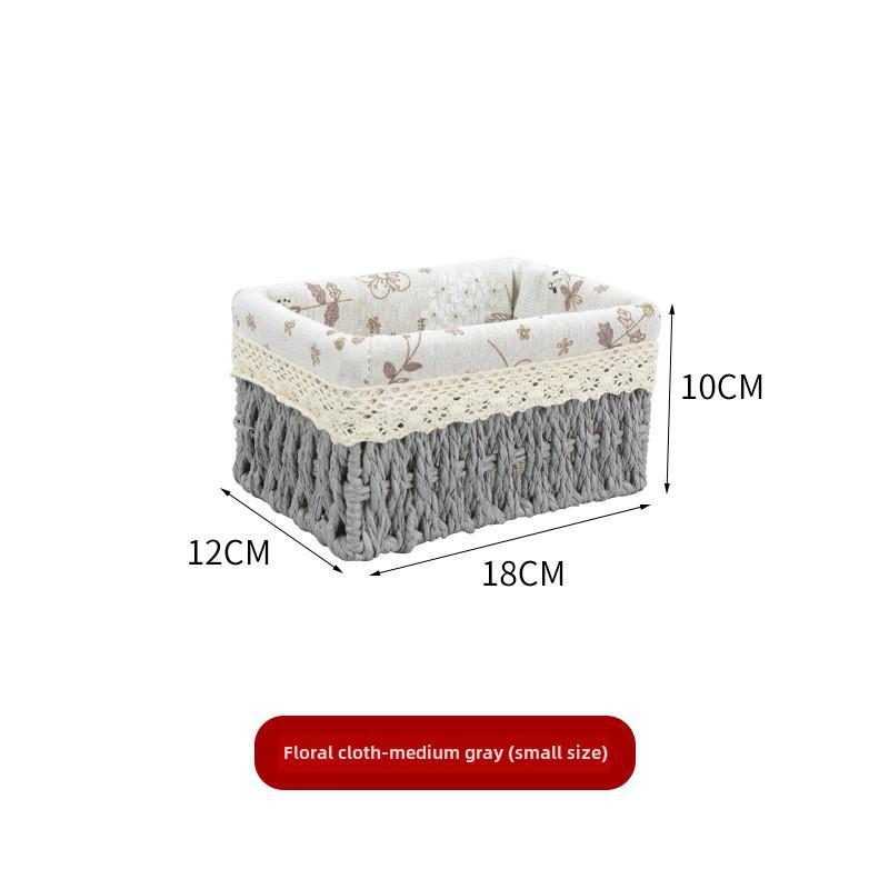 Корзина для хранения закусок, игрушек и всякой всячины, сплетенная из ротанговой бумаги