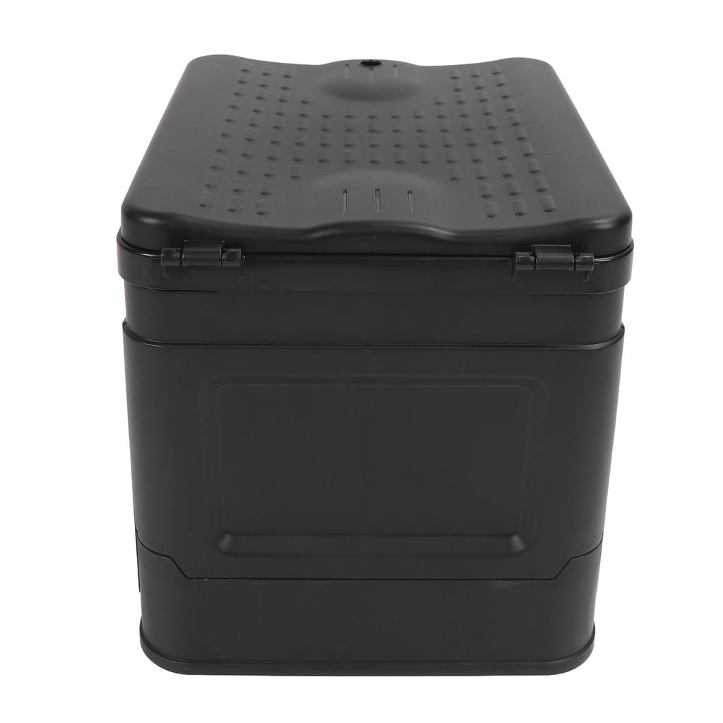 Travel Foldable Toilet with Lid Strong Load Bearing Multifunctional Foldable Car Travel Toilet for Camping Hiking Black