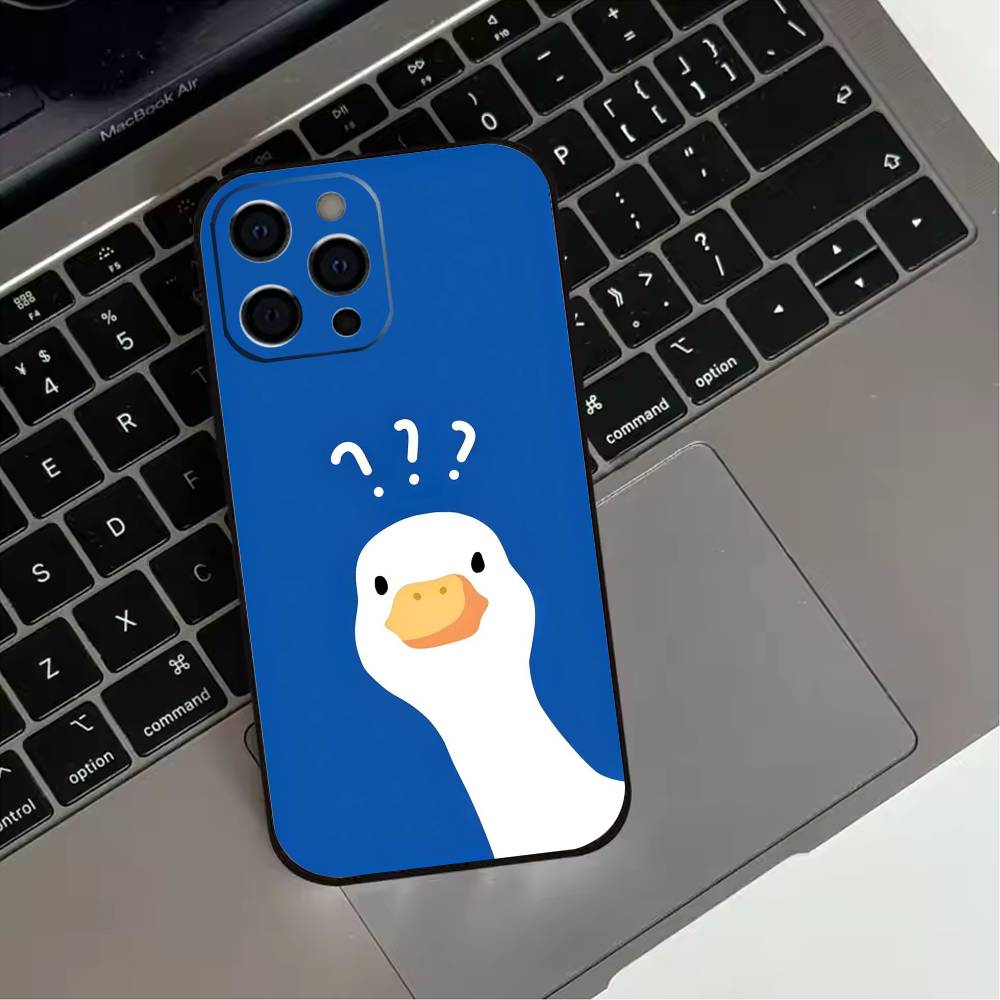 Cartoon Cute G-Goose Phone Case For iPhone 17,16,15,14,13,12,11 Plus,Pro Max,XS,Soft Silicone Black Cover