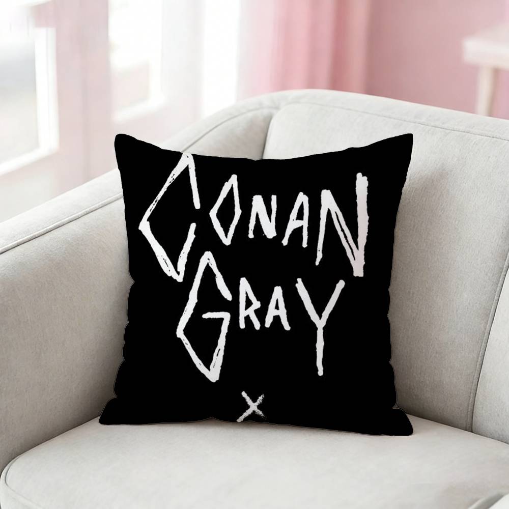 CConan Gray Wishbone Pillow Case Pattern Printed Pillowcase For Living Room Sofa Cushion Cover