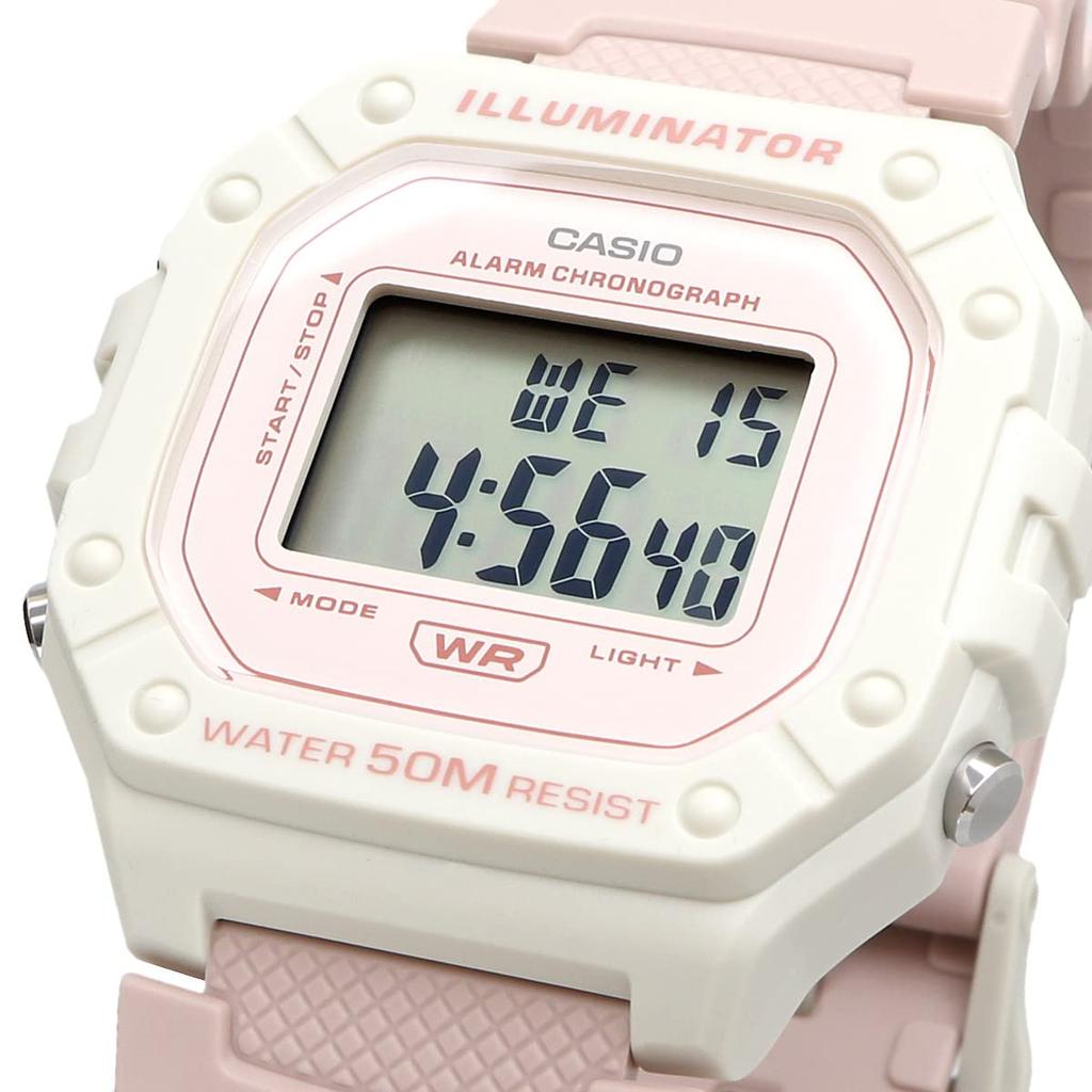 Casio CASIO Стандартные цифровые часы W-218HC-4A2V Унисекс Дешевые Casio Розовый Бежевый Импорт