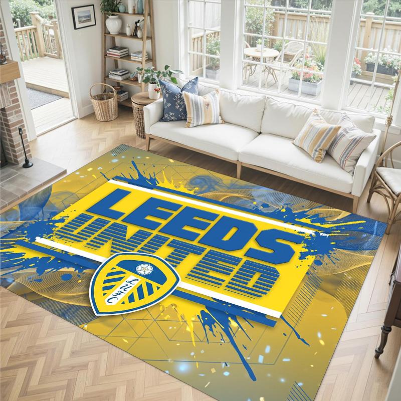 Футбольный дизайн Leeds United Хрустальный бархатный ковер Уютный Не?Нескользящий ковер с принтом для спальни, гостиной, прихожей