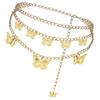 Blingbling Waist Belt Stylish Carved Butterfly Waist Chain Belt Elaborate Chain Belly Chain for Belly Dance Waist Chain