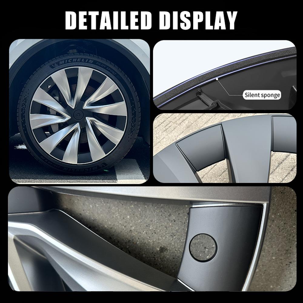 4PCS Hub Caps for Tesla Model Y Juniper 20-Inch Wheel Cover Performance Replacement Helix 2.0 Wheels Full Rim Accessories 2025