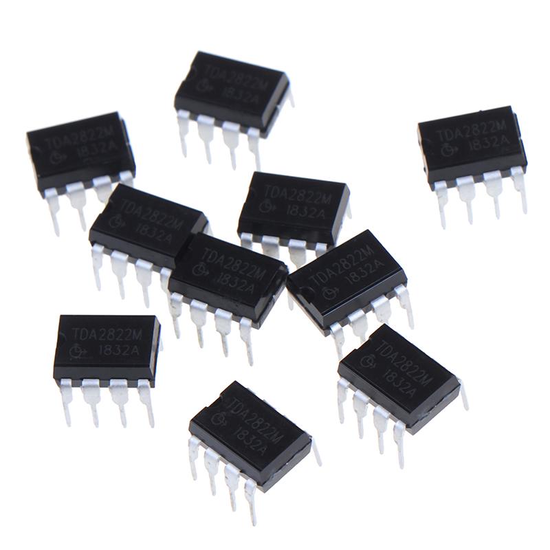 10 шт. TDA2822M многофункциональные и оригинальные усилители мощности IC, встроенные DIP-8