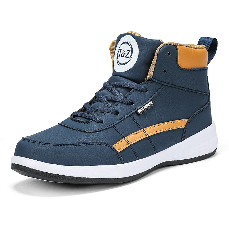 Новые осенние мужские высокие кеды от дизайнера, повседневные, нескользящие, больших размеров 39-48, на шнуровке, для ходьбы, фитнеса, кожаные мужские туфли