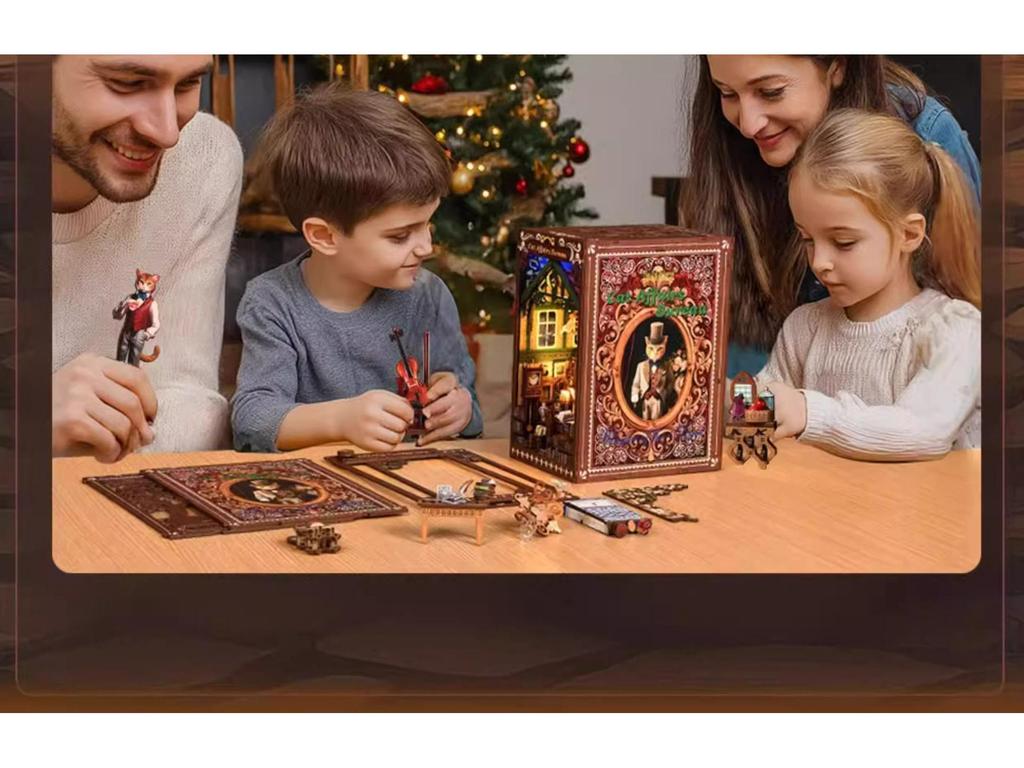 Благодарность кота 3D DIY Подставка для книг Модель дома Игрушка