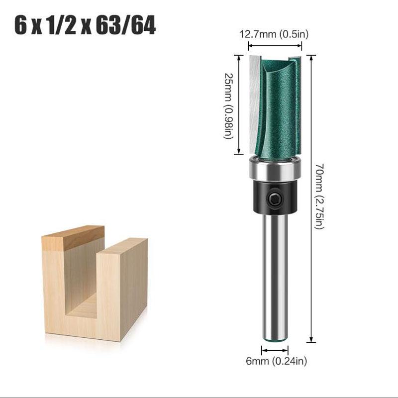 Фреза хвостовик 1/4 дюйма 6 мм фреза для обрезки дерева фреза с двумя лезвиями