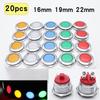 20 pcs LED Metal Indicator Light Warning Signal Lamp 16mm 19mm 22mm Waterproof Red Yellow Blue Green White 6V 12V 24V 110V 220V