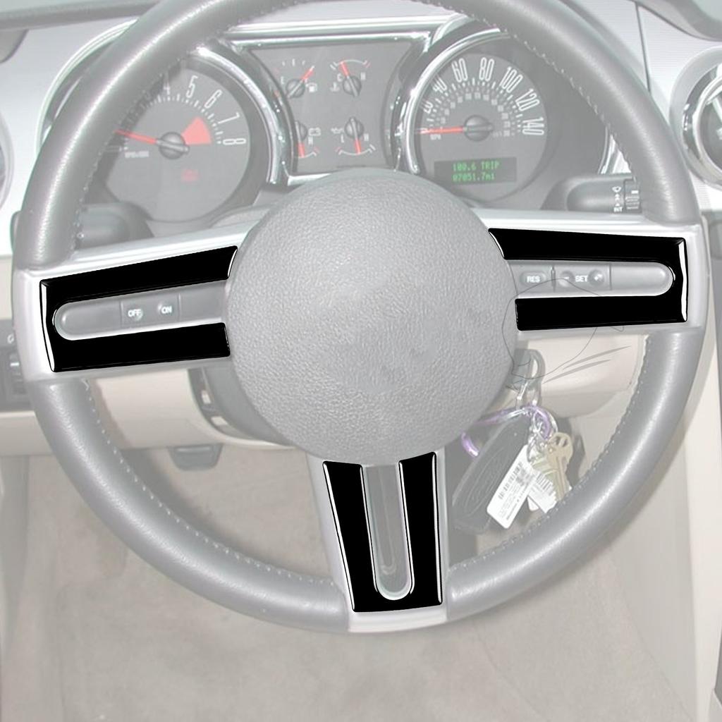 Для Ford Mustang 2005 2006 2007 2008 2009 аксессуары черный интерьер накладка на руль пластиковая наклейка
