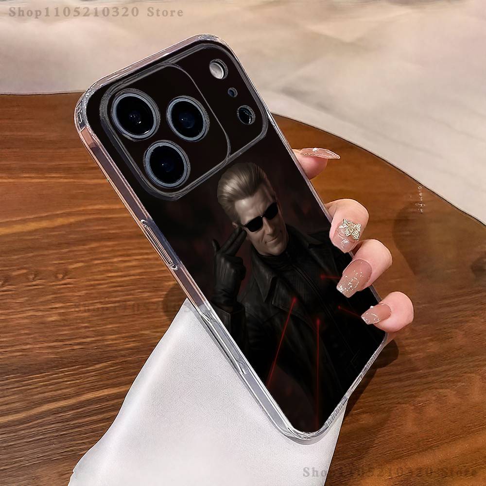 A-Альберт Вескер Чехол для телефона для iPhone 17,16,15,14,13,12,11 Pro,Max,Plus,X,XS,XR,SE4,E Mini Прозрачный Мягкий Чехол