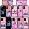 Чехол для телефона Samsung Galaxy S25 S23 S22 S21 S24 Ultra FE A05 A06 A15 A16 A36 A37 A35 A54 A55 A56 A57 A25 A26 A53 A17 Синий Мультяшный Стич из Лило и Стич Чехол