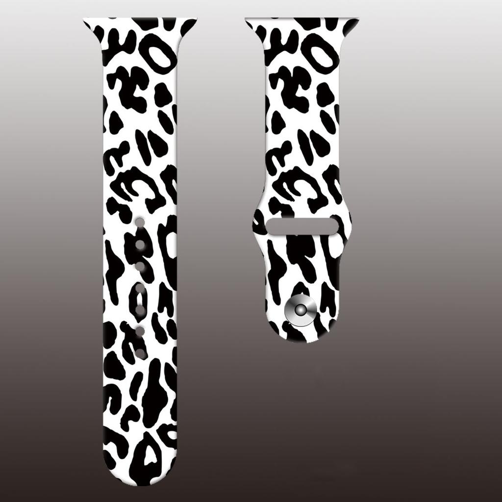 Силиконовый ремешок с леопардовым принтом для Apple Watch 44 мм 41 мм 45 мм 38 мм 40 мм 42 мм 49 мм браслет для iWatch 9 10 8 7 SE 6 5 4 3 2