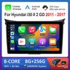Система Android 9 '' для Hyundai i30 II 2 GD 2011 - 2017Автомобильный видеомультимедийный проигрыватель DSP Stereo 4G IPS Screen Navigation GPS WiFi