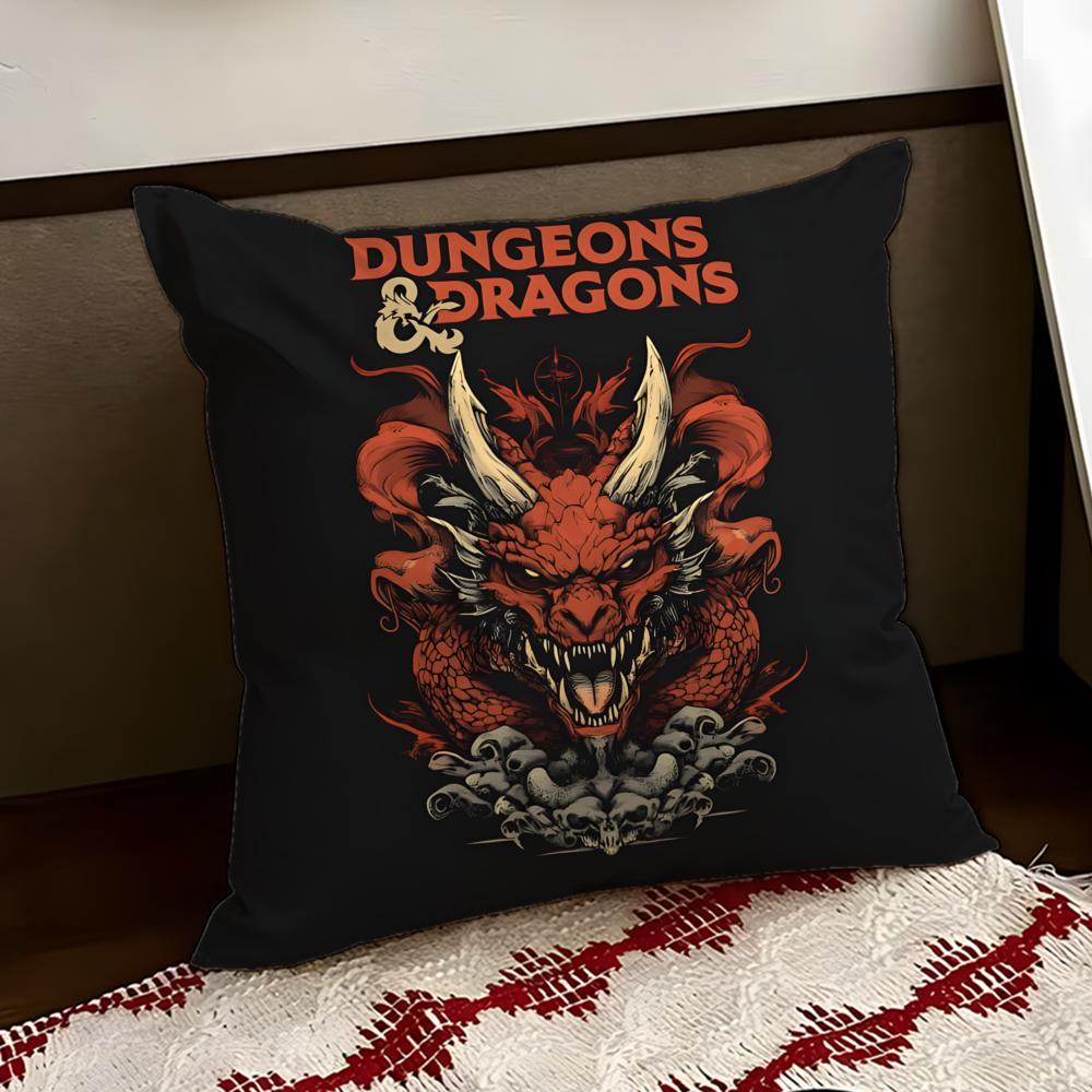 DDungeons Dragons Game Cushion Cover Reversible Soft Durable Pillow Cover Home Car MultiScene Use for Daily Comfort