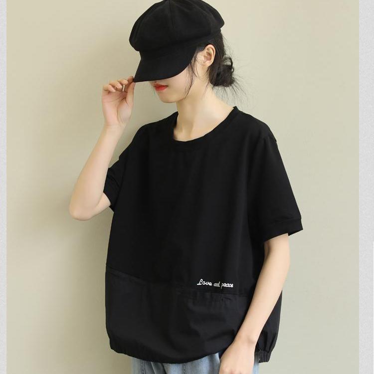 Dimanaf Лето 2023, женская футболка, хлопковая футболка с летучей мышью, модные лоскутные топы, футболки, рубашка-туника, свободные карманы, повседневные однотонные топы и футболки большого размера, желтые