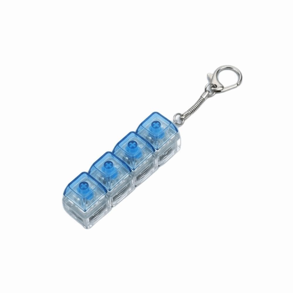 Transparent Shaft Crystal Keycap Pendant Luminous Mechanical Keyboard Keychain  Stress Relief